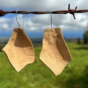 Western Leather Cowboy rodeo Handmade Earrings